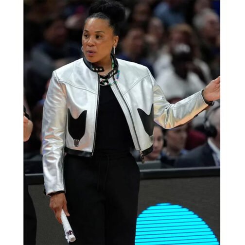 Dawn Staley Silver Leather Jacket - Image 6