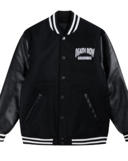 Death Row Records Chair Logo Black Varsity Jacket