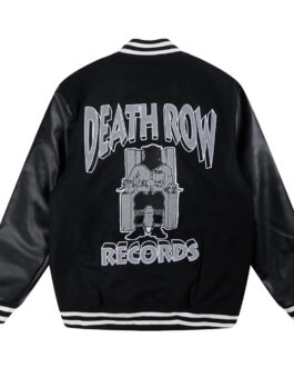 Death Row Records Chair Logo Black Varsity Jacket