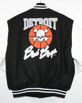 Detroit Bad Boys Varsity Black and White Jacket