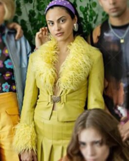 Do Revenge Camila Mendes Yellow Shawl Collar Jacket