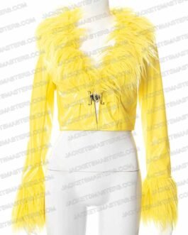 Do Revenge Camila Mendes Yellow Shawl Collar Jacket