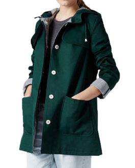 Doctor Who Jenna Coleman Green Coat with Hood
