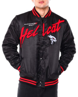Dodge Hellcat Flame Varsity Satin Jacket