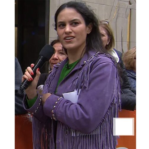 Donna Farizan The Today Show Purple Fringe Jacket - Image 5