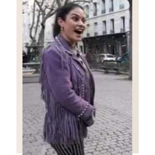 Donna Farizan The Today Show Purple Fringe Jacket - Image 6