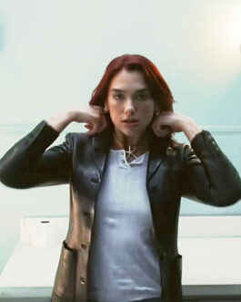 Dua Lipa Training Season Leather Blazer