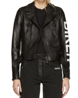 Daryn Carp E! News Daily Pop Biker Black Leather Jacket