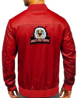 Eagle Fang Karate Cobra Kai Red/Black Leather Jacket