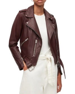 Echoes Michelle Monaghan Maroon Leather Jacket