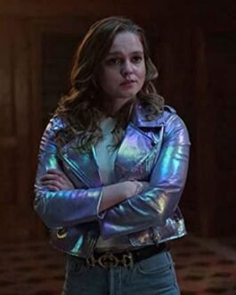 Hallea Jones Locke and Key Light Purple Leather Jacket