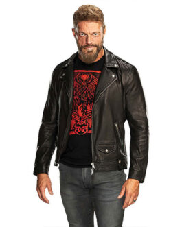Edge Black Leather Jacket