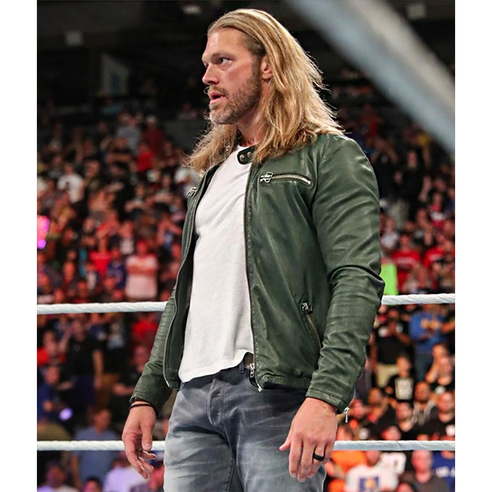 Edge WWE Green Leather Jacket - Image 3