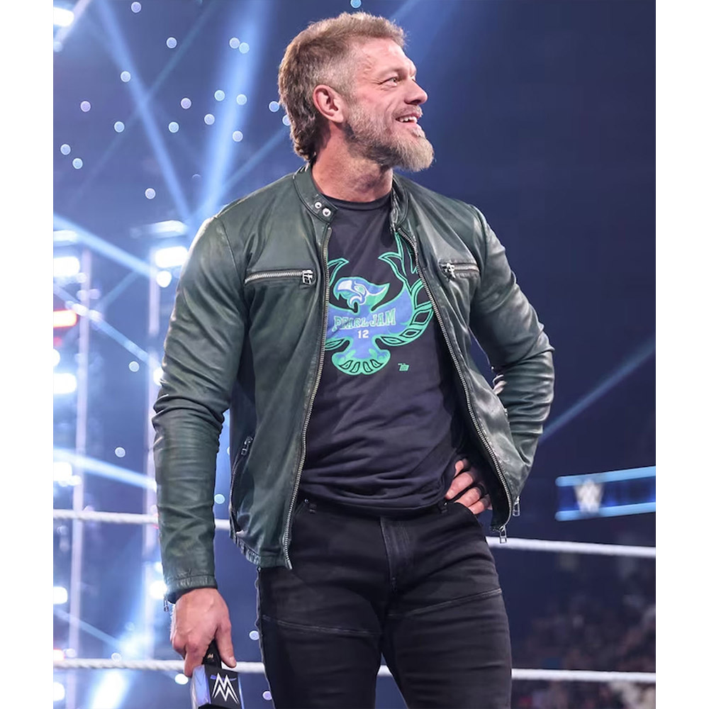 Edge WWE Green Leather Jacket - Image 2