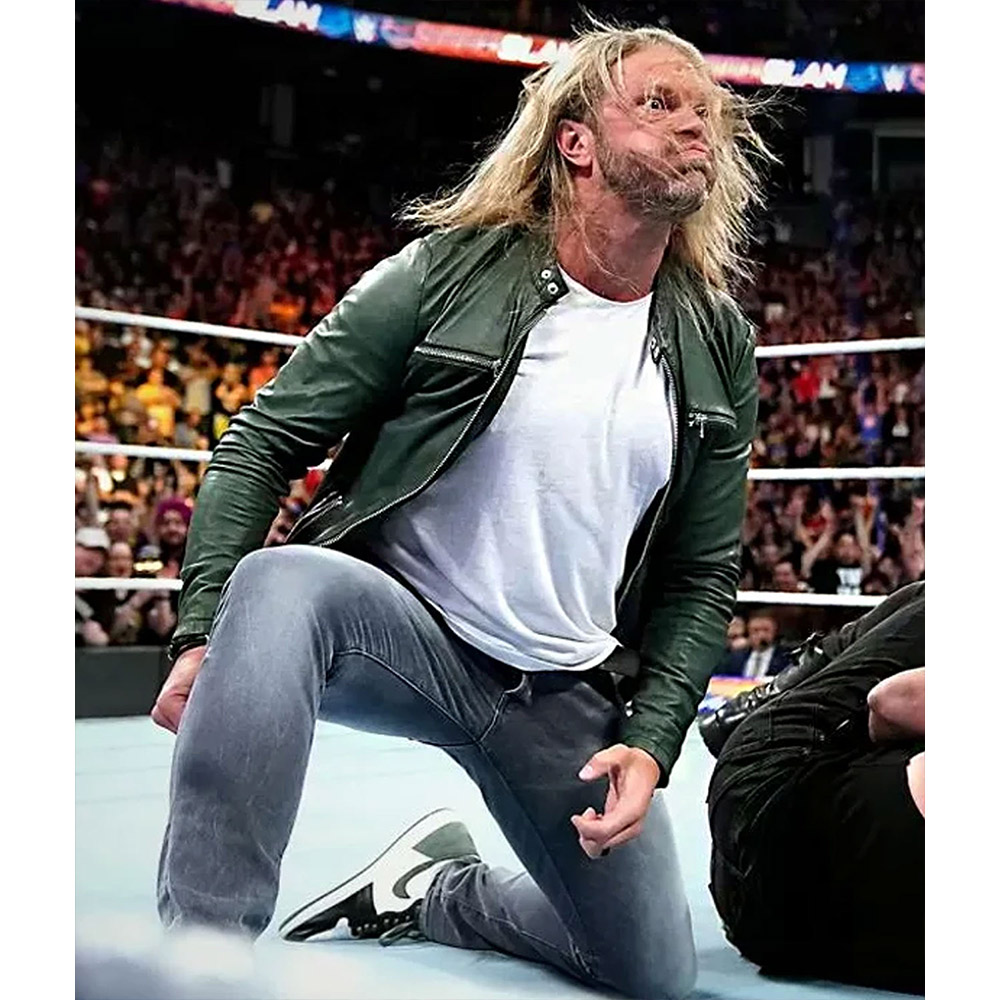 Edge WWE Green Leather Jacket - Image 5