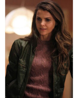 Keri Russell The Americans Green Bomber Leather Jacket