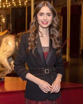 Lily Collins Emily in Paris S02 Belted Blazer