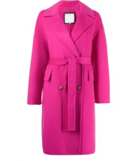 Emily in Paris Lily Collins Pink Wool Belted Coat