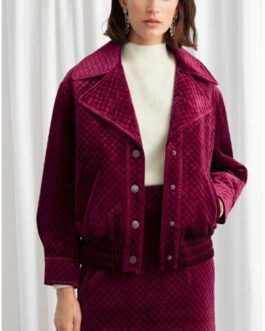 Lily Collins Emily in Paris Velvet Jacket