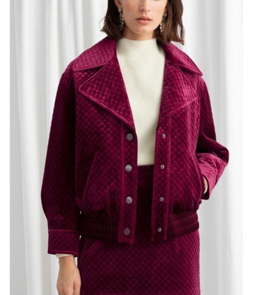 Lily Collins Emily in Paris Velvet Jacket