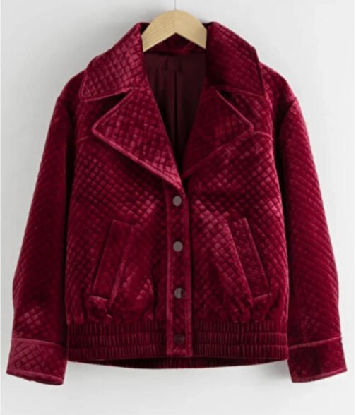 Lily Collins Emily in Paris Velvet Jacket - Image 4
