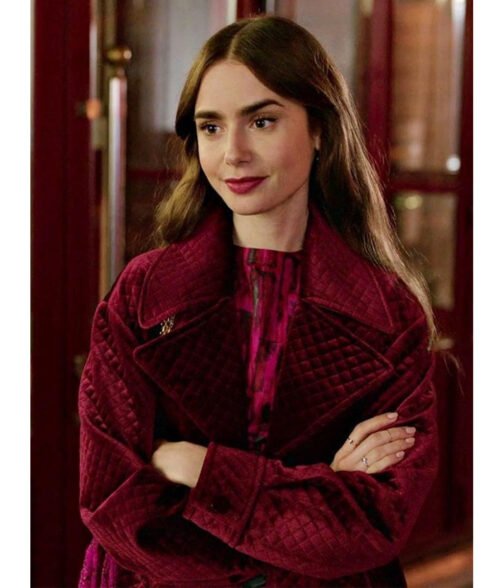 Lily Collins Emily in Paris Velvet Jacket - Image 2