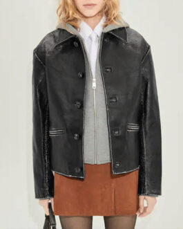 Emily Ratajkowski New York City Leather Jacket