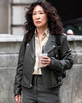 Sandra Oh Killing Eve S04 Black Leather Jacket