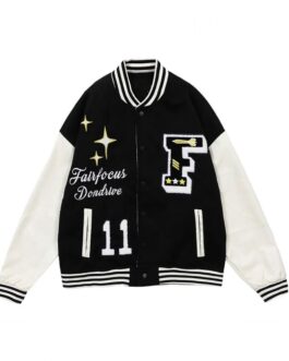 Black/Green Fair Focus Dondrive Letterman Jacket
