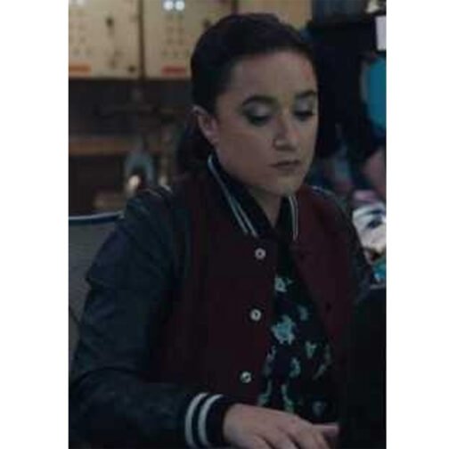 FBI Keisha Castle-Hughes Maroon and Black Varsity Jacket - Image 7