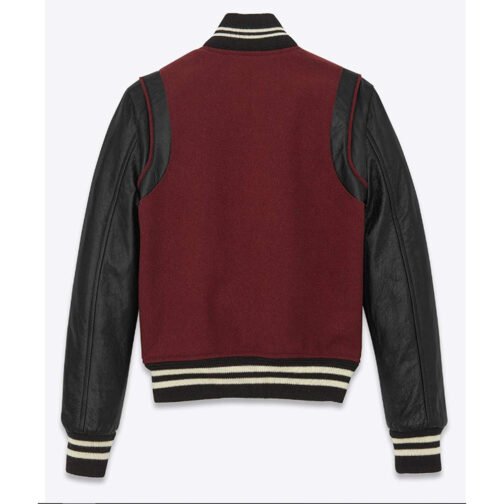 FBI Keisha Castle-Hughes Maroon and Black Varsity Jacket - Image 3