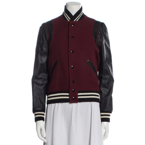 FBI Keisha Castle-Hughes Maroon and Black Varsity Jacket - Image 4