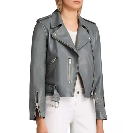 FBI Most Wanted Roxy Sternberg Gray Leather Jacket - Image 4
