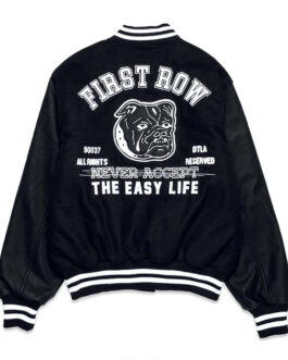 Bulldog First Row Black Varsity Jacket