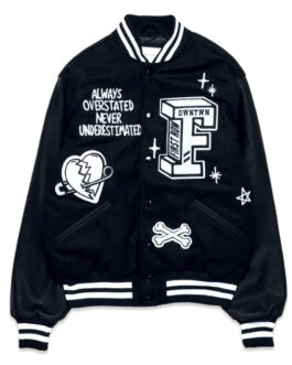 Bulldog First Row Black Varsity Jacket
