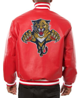 Florida Panthers Red Leather Jacket