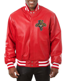 Florida Panthers Red Leather Jacket