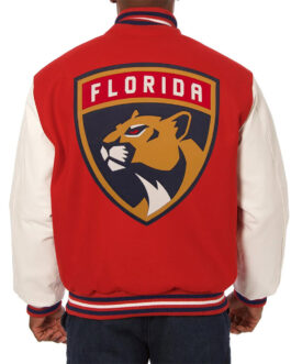 Florida Panthers Varsity Red and White Jacket
