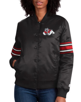 Fresno State Bulldogs Line Up Satin Jacket