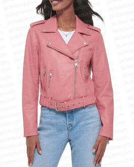 B Positive Kether Donohue Pink Leather Jacket