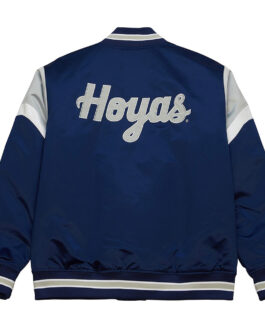 Georgetown University Heavyweight Navy Blue Satin Jacket