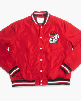 Georgia Bulldogs Vintage Dawgs Logo Red Bomber Jacket