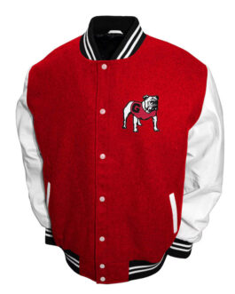 Georgia Bulldogs Graduate Red and White Varsity Jacket