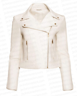 Ginny & Georgia Brianne Howey White Leather Jacket