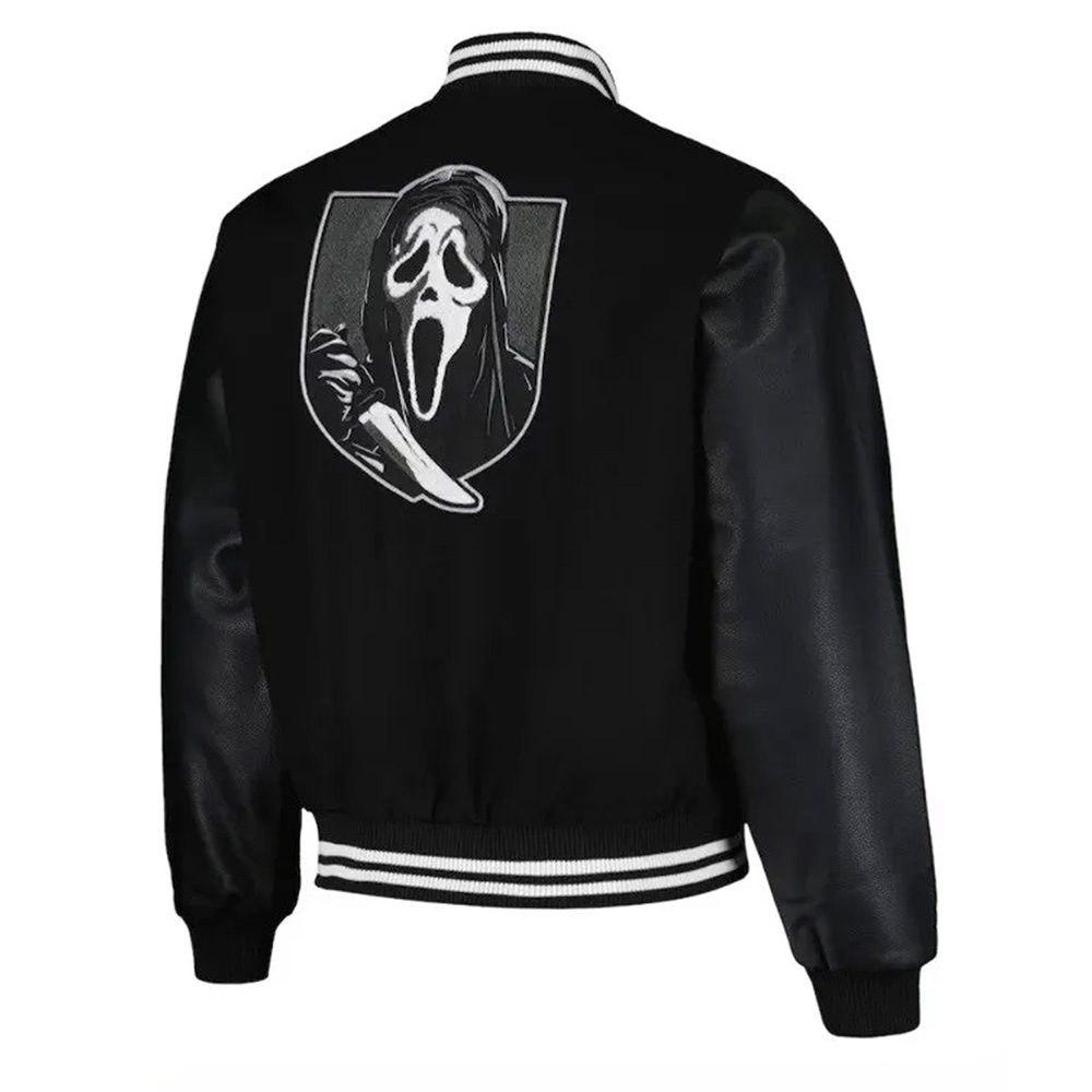Ghostface Scream Horror Scary Slasher Varsity Jacket - Image 2