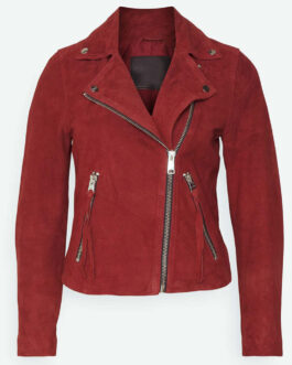 B Positive S02 Annaleigh Ashford Red Suede Jacket