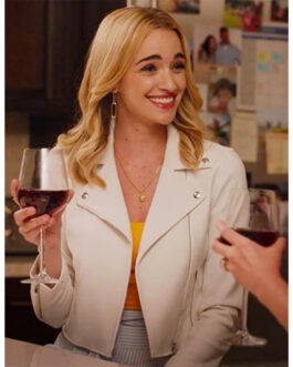 Ginny & Georgia Brianne Howey White Leather Jacket