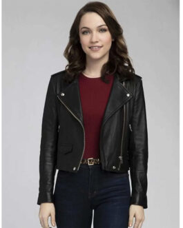 God Friended Me Violett Beane Cropped Leather Jacket