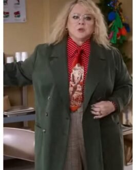 Melissa Mccarthy God’s Favorite Idiot Double Breasted Green Coat