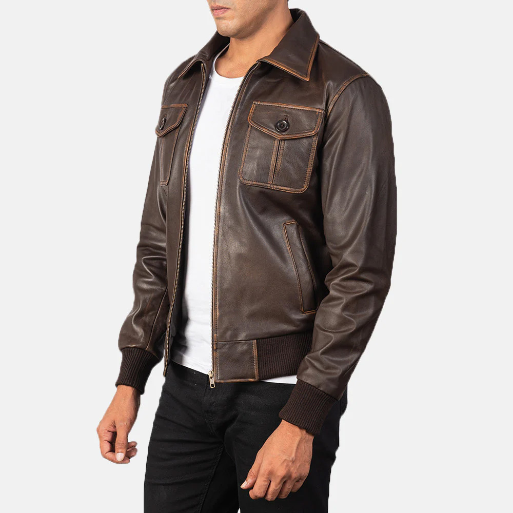 Good Bones S09 Steve Hawk Bomber Leather Jacket - Image 4